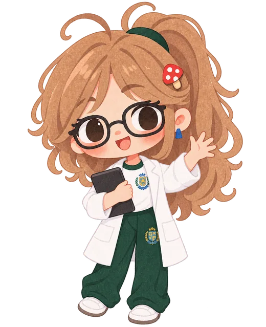 Lumi, personagem virtual do projeto, acenando